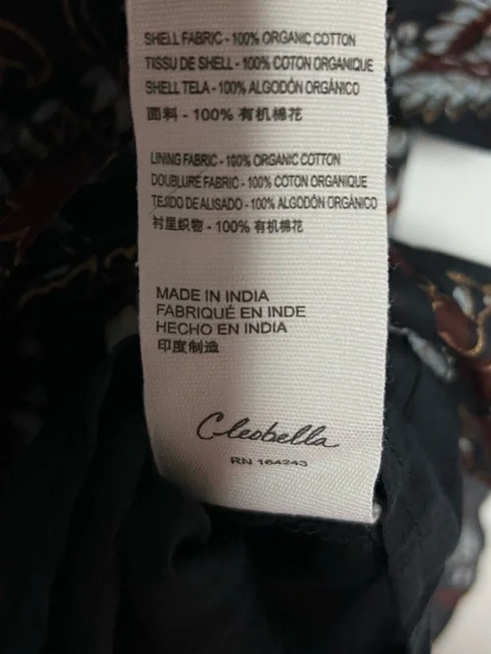 Cleobella Carolyn Ruffle Mini Dress Avolon Paisley Block Print Organic Cotton - Picture 14 of 15